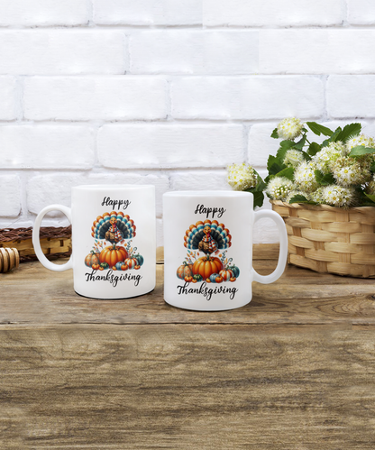 Happy Thanksgiving Ceramic Mug – Perfect for Holiday Cheer!