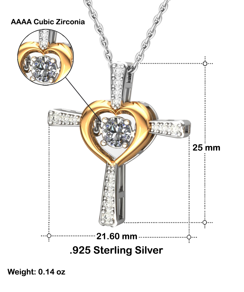 Happy Mother's Day to the Best Mom and Wife Cross Pendant Necklace