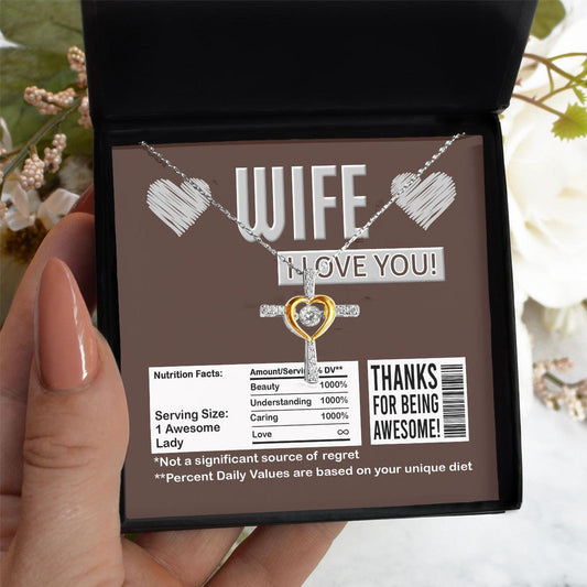 Wife Funny Nutrition Facts Love Heart Pendant Necklace Wedding Anniversary Birthday Valentine Gift From Husband