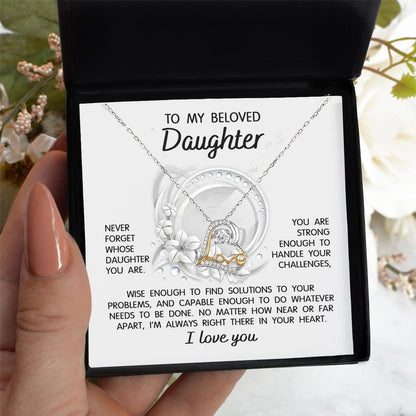 Daughter - I'm Always in Your Heart - Pendant Necklace Wedding Birthday Graduation Gift