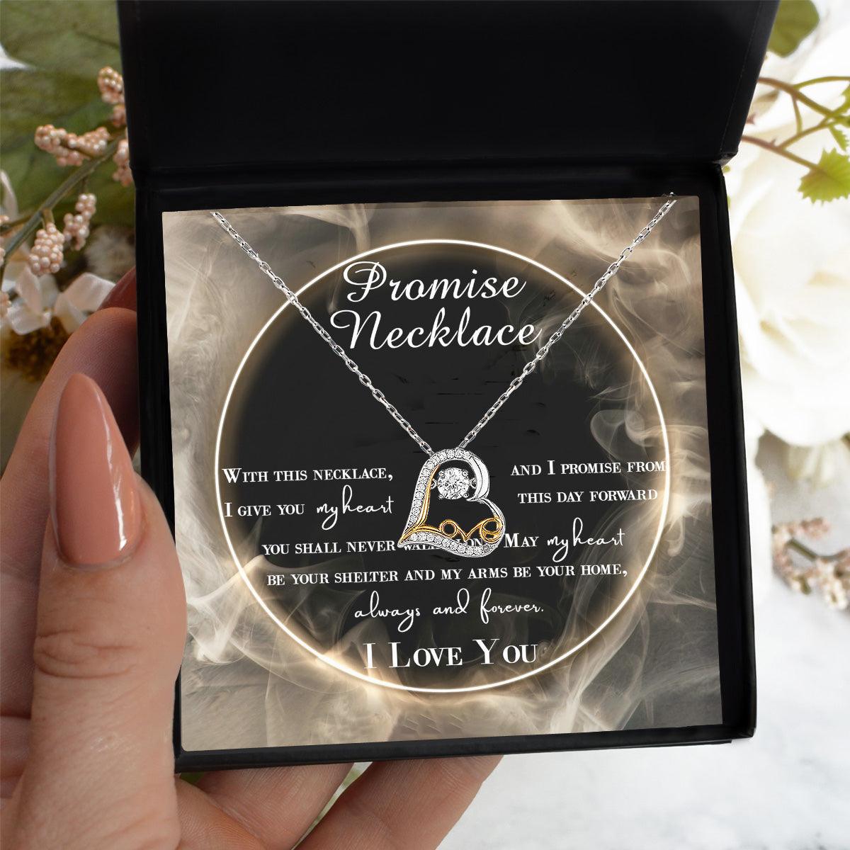 Wife Promise My Heart Love Necklace Anniversary Wedding Birthday Valentine's Day Gift From Husband