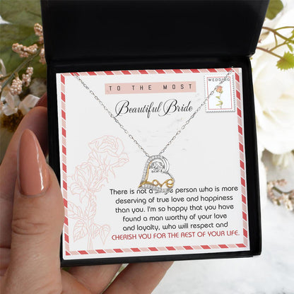 Gift for Bride Wedding Gift Dancing Love Heart Necklace