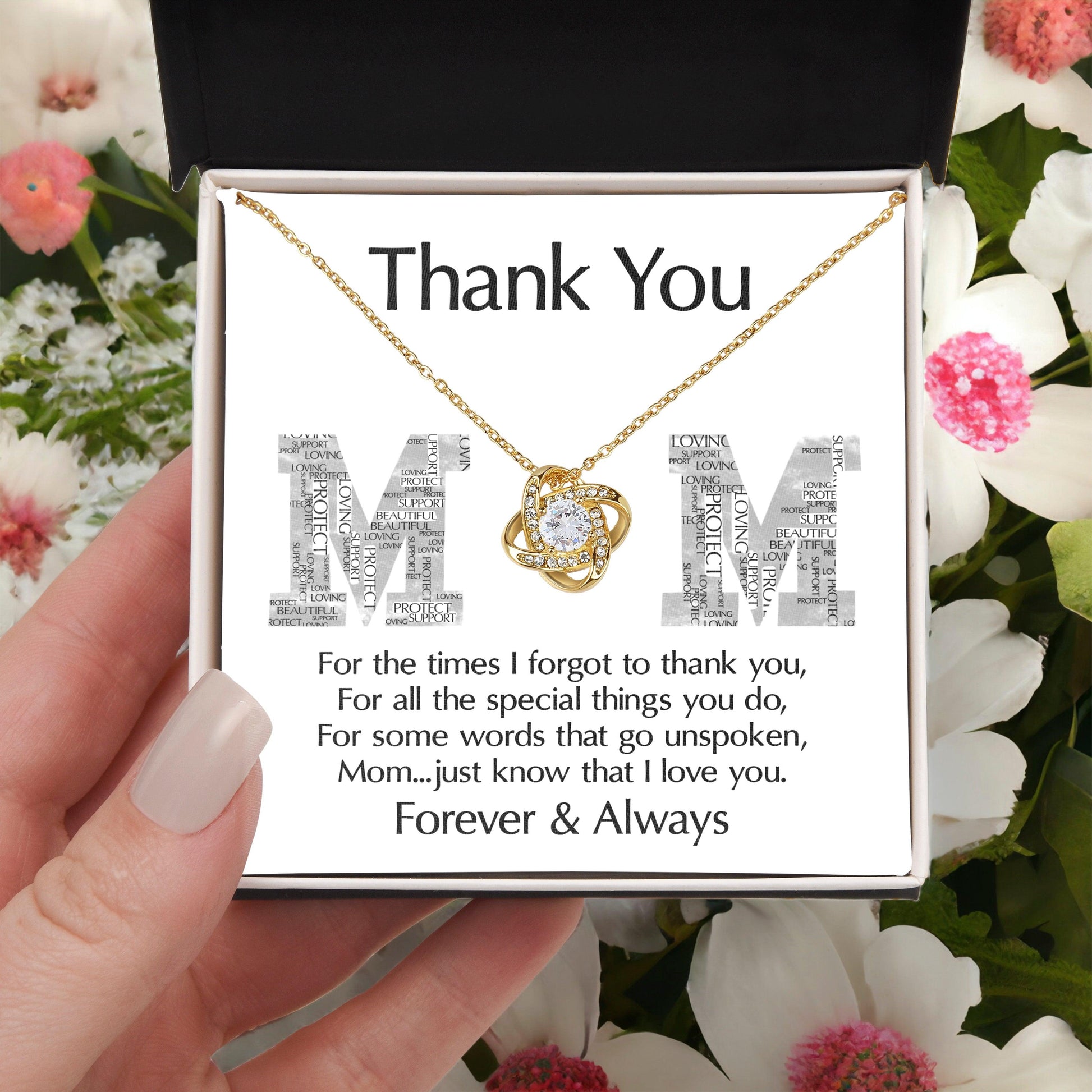 Mom-Thank You For Every Thing You Do Love Knot Necklace - Mallard Moon Gift Shop
