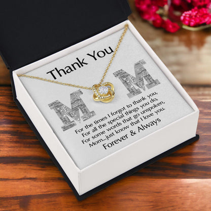 Mom-Thank You For Every Thing You Do Love Knot Necklace - Mallard Moon Gift Shop