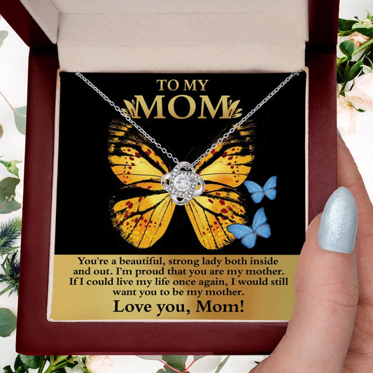 Mom You are a Strong Lady, I'm Proud of You Love Knot Necklace - Mallard Moon Gift Shop