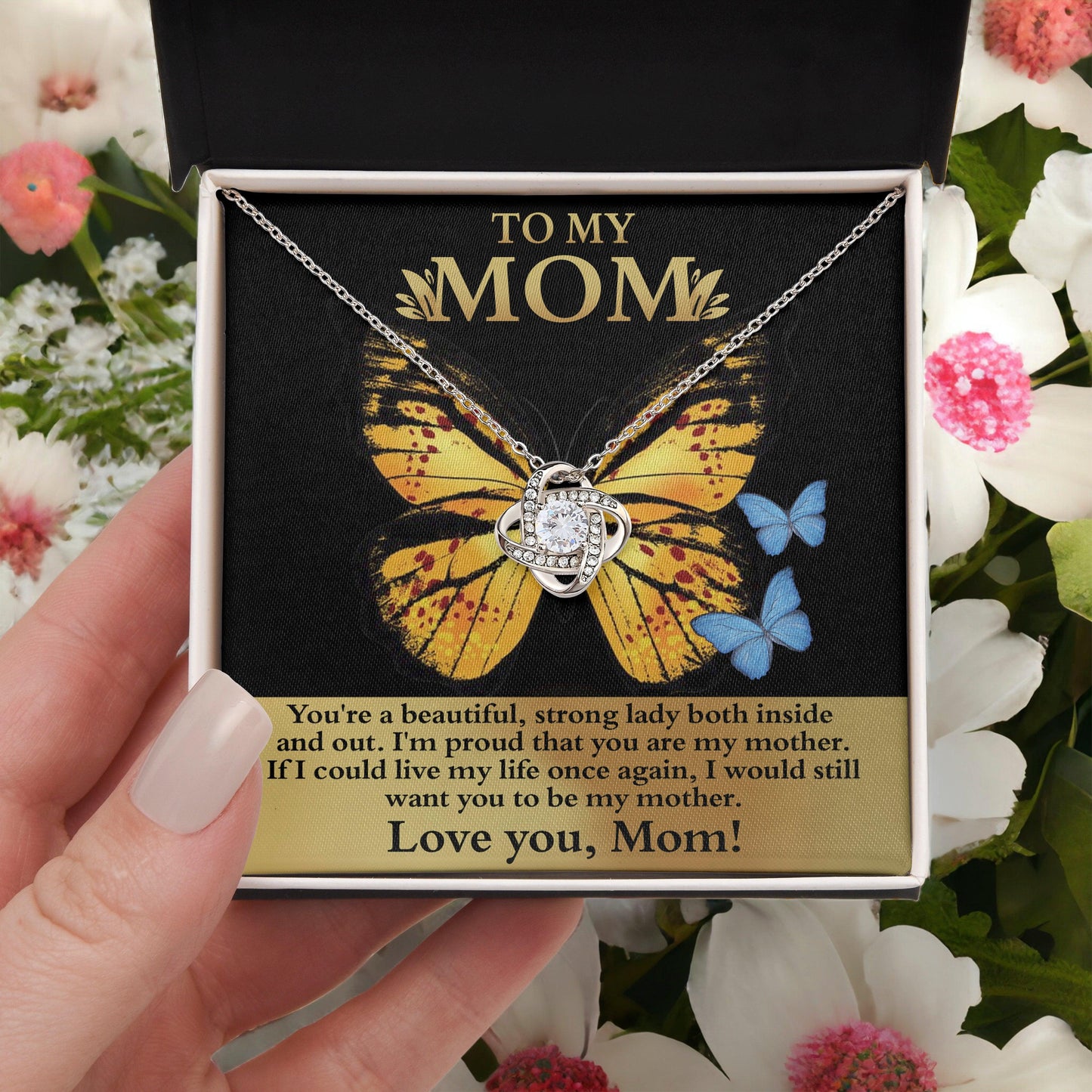 Mom You are a Strong Lady, I'm Proud of You Love Knot Necklace - Mallard Moon Gift Shop