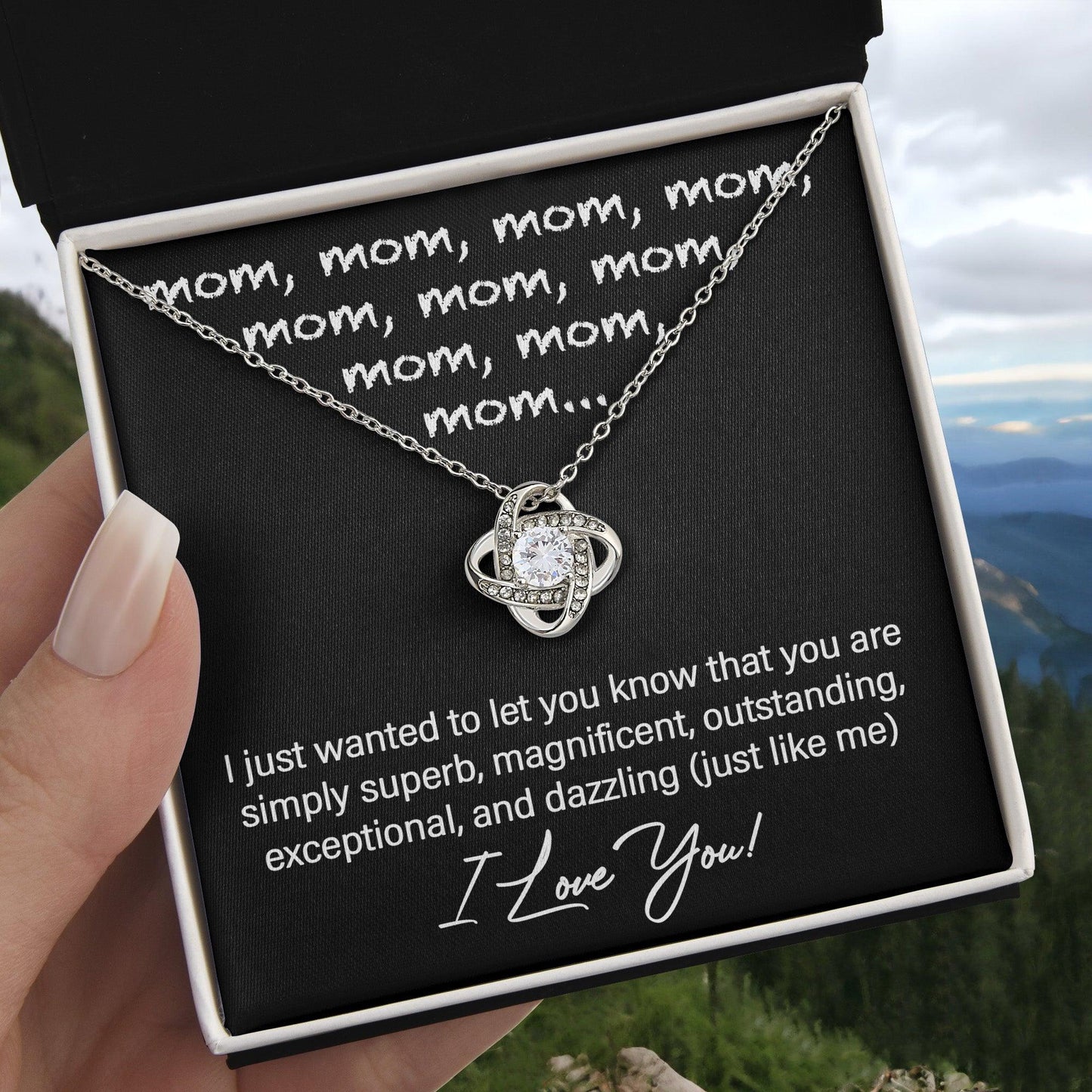 Mom You Are Just Like Me Love Knot Necklace