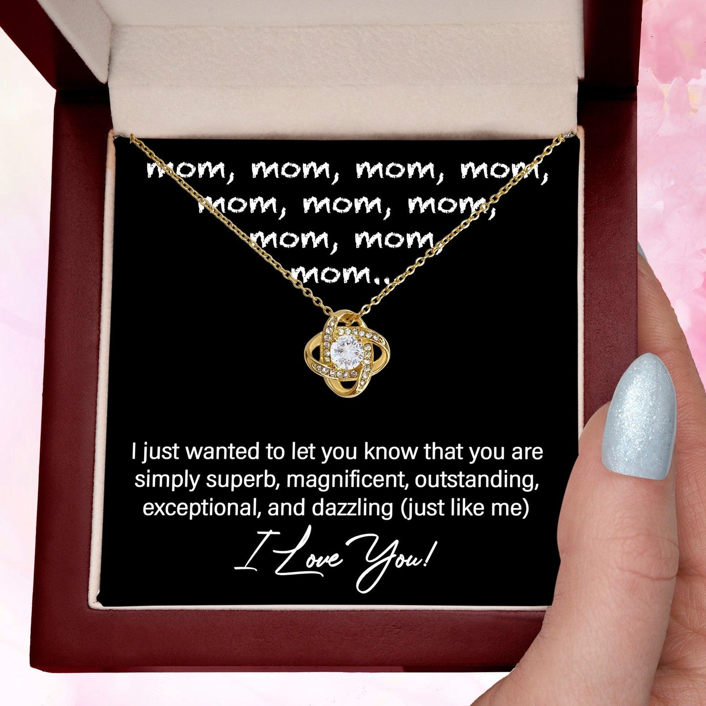 Mom You Are Just Like Me Love Knot Necklace