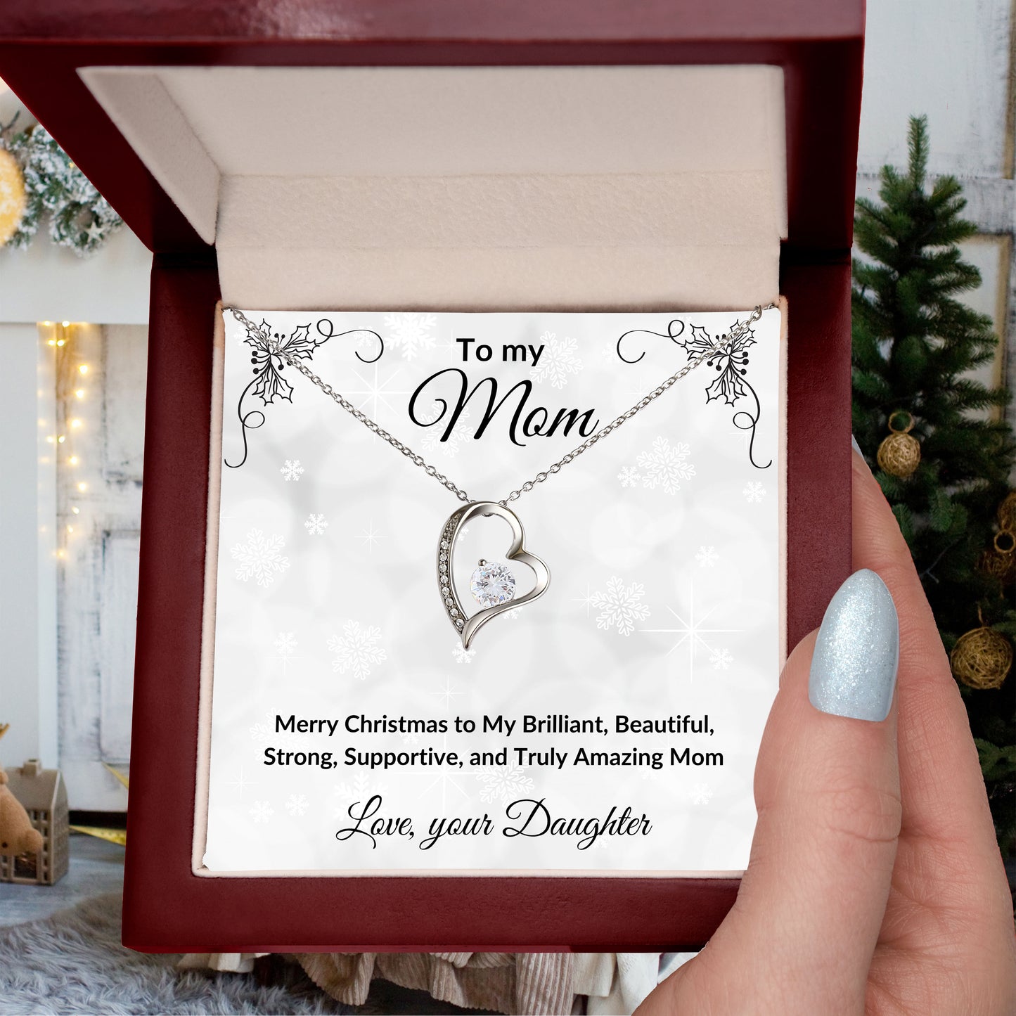 Christmas Gift for Mother Personalized Gift from Daughter or Son Forever Love Necklace