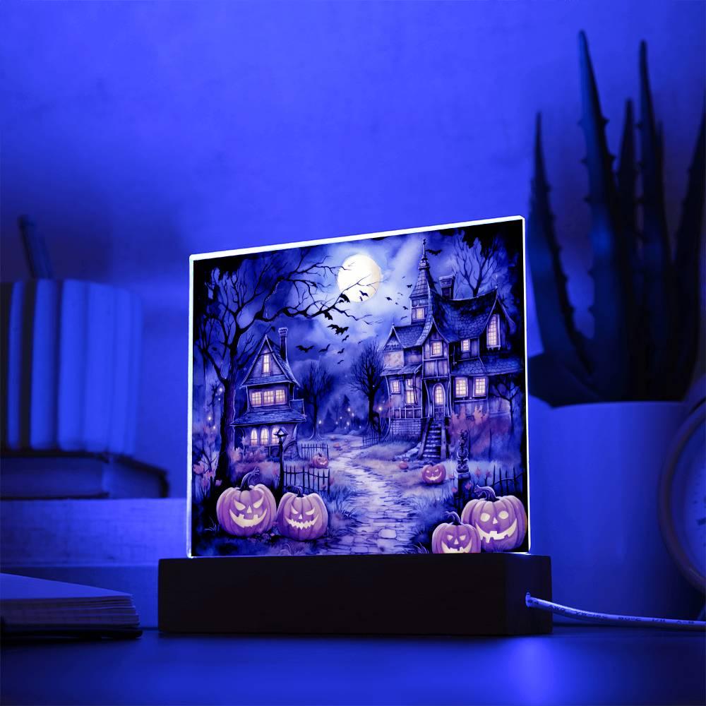 Moonlit Mansion: Spooky Acrylic Decor for Halloween Lovers - Mallard Moon Gift Shop