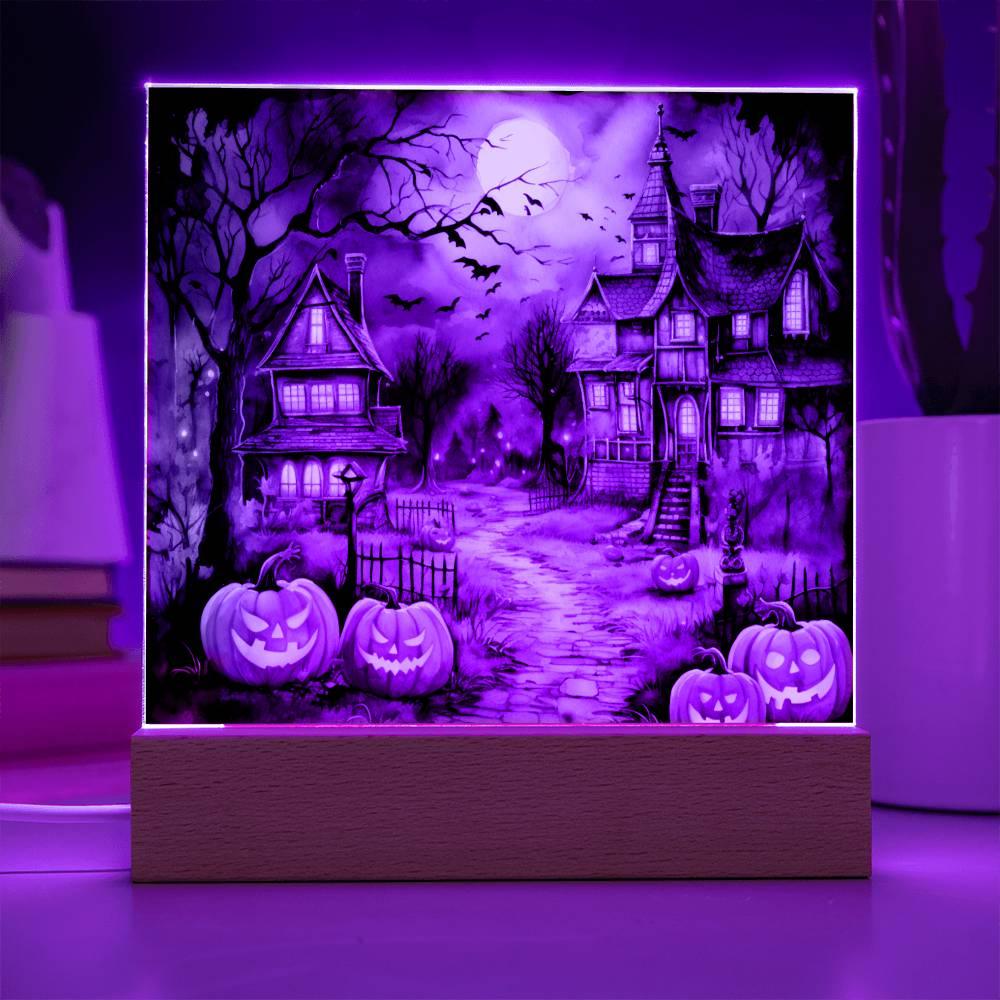 Moonlit Mansion: Spooky Acrylic Decor for Halloween Lovers - Mallard Moon Gift Shop