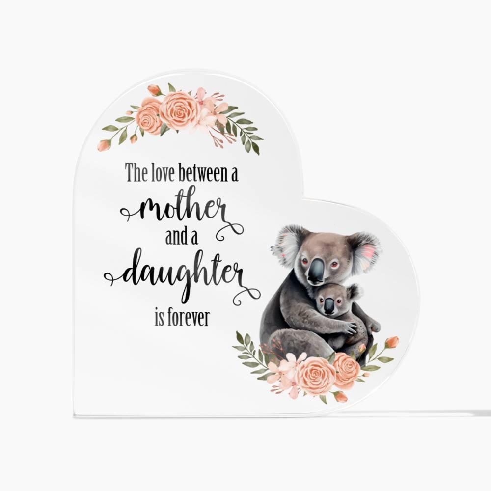 Mother and Daughter Baby Animals Personalized Acrylic Heart Plaque - Mallard Moon Gift Shop