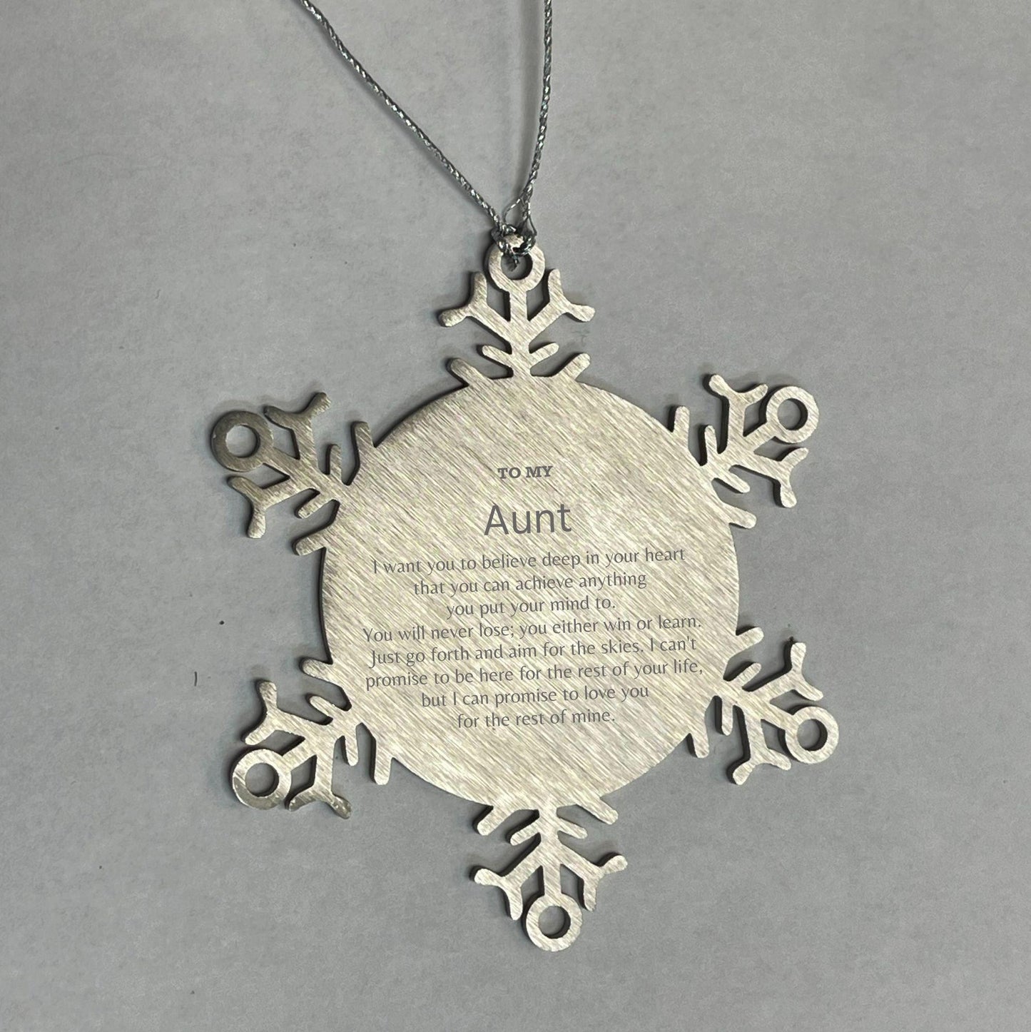 Motivational Aunt Snowflake Christmas Ornament I can promise to love you for the rest of mine Birthday Gifts - Mallard Moon Gift Shop