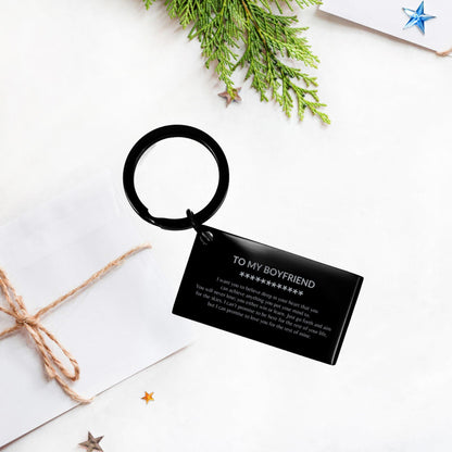Motivational Boyfriend Engraved Black Keychain - I can promise to love you for the rest of my life, Birthday, Christmas Holiday Jewelry Gif - Mallard Moon Gift Shop