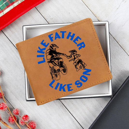 Motocross Father and Son Leather Wallet - Mallard Moon Gift Shop