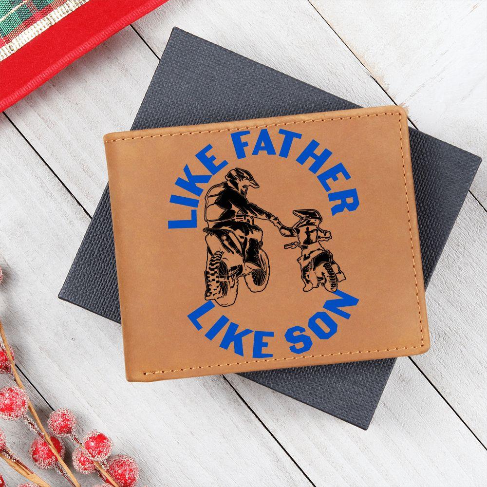 Motocross Father and Son Leather Wallet - Mallard Moon Gift Shop