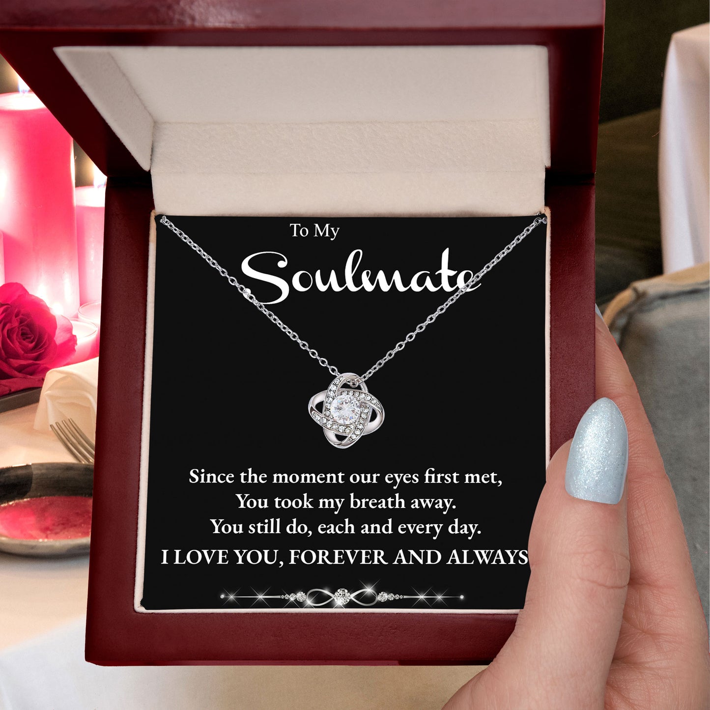 Soulmate You Took My Breath Away Love Forever and Always Pendant Necklace