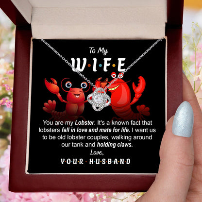 To My Wife - Old Lobster Couples Love Knot Pendant Necklace