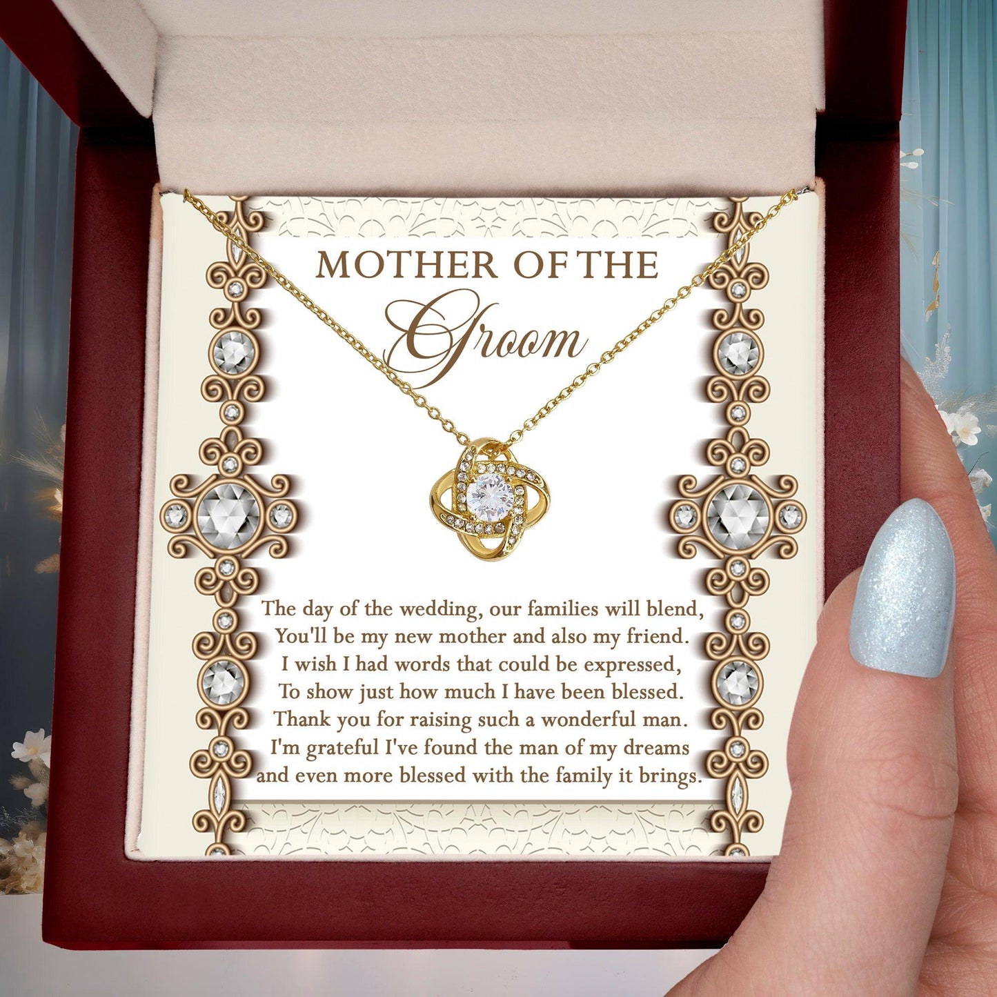 Mother of the Groom Gift New Mother and Friend Love Knot Pendant Necklace