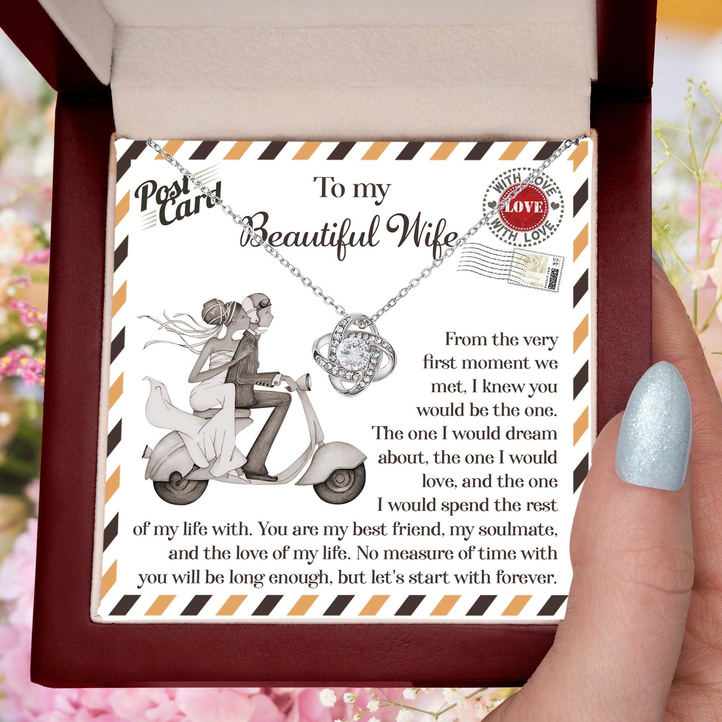 Wife Wedding Gift I Knew You Would-Be The One Love Knot Pendant Necklace