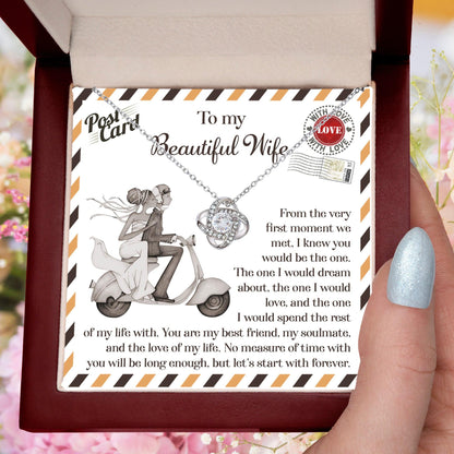 Wife Wedding Gift I Knew You Would-Be The One Love Knot Pendant Necklace