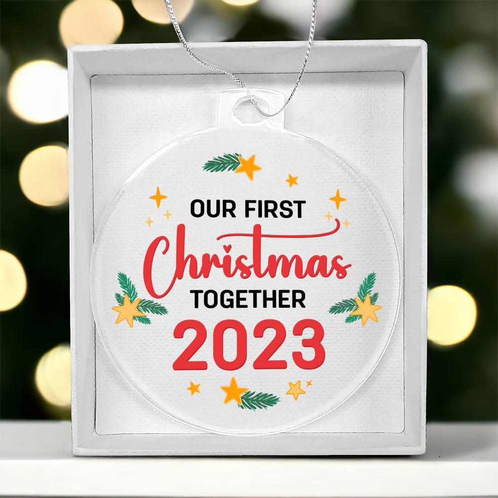 Our First Christmas Together 2023 Acrylic Keepsake Ornament - Mallard Moon Gift Shop