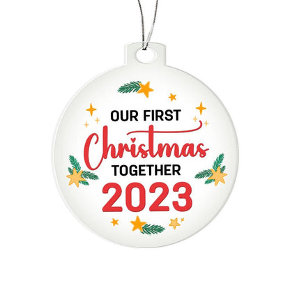 Our First Christmas Together 2023 Acrylic Keepsake Ornament - Mallard Moon Gift Shop