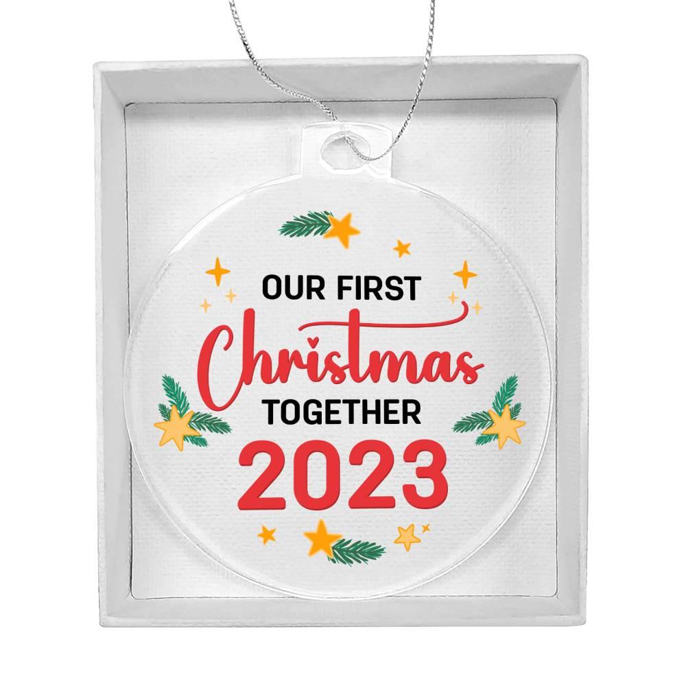 Our First Christmas Together 2023 Acrylic Keepsake Ornament - Mallard Moon Gift Shop