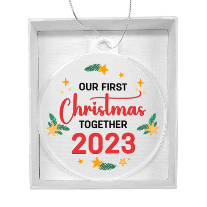 Our First Christmas Together 2023 Acrylic Keepsake Ornament - Mallard Moon Gift Shop