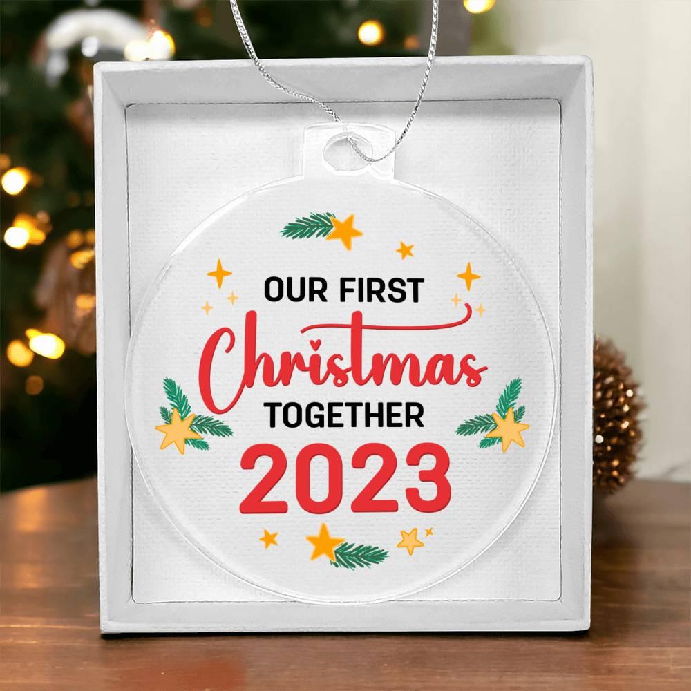 Our First Christmas Together 2023 Acrylic Keepsake Ornament - Mallard Moon Gift Shop