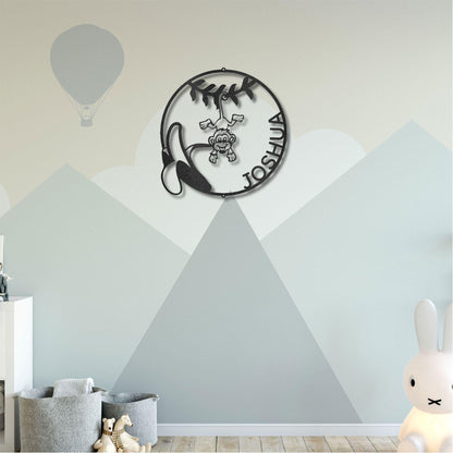 Our Little Monkey Monogram Personalized Steel Wall Sign Metal Art - Mallard Moon Gift Shop