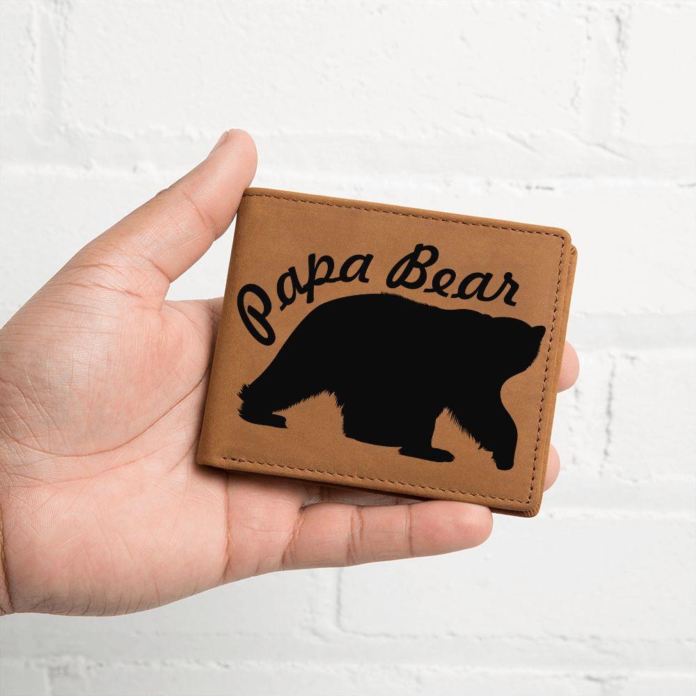 Papa Bear Leather Wallet - Mallard Moon Gift Shop