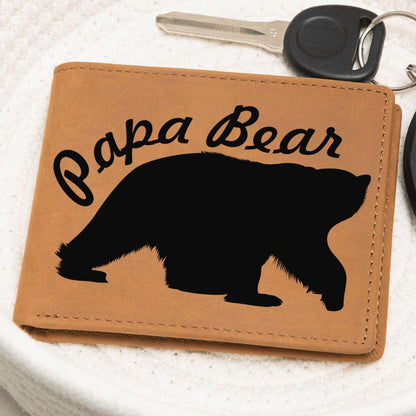 Papa Bear Leather Wallet - Mallard Moon Gift Shop
