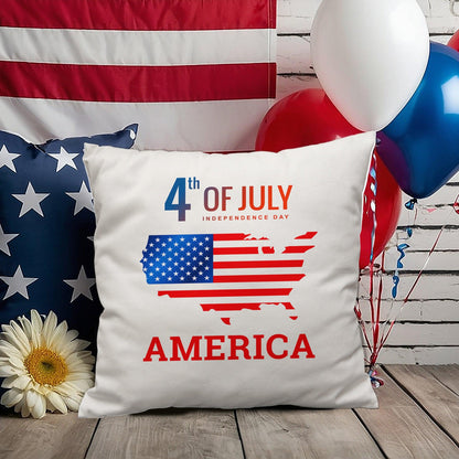 July 4th in America Patriotic Indoor-Outdoor Pillow