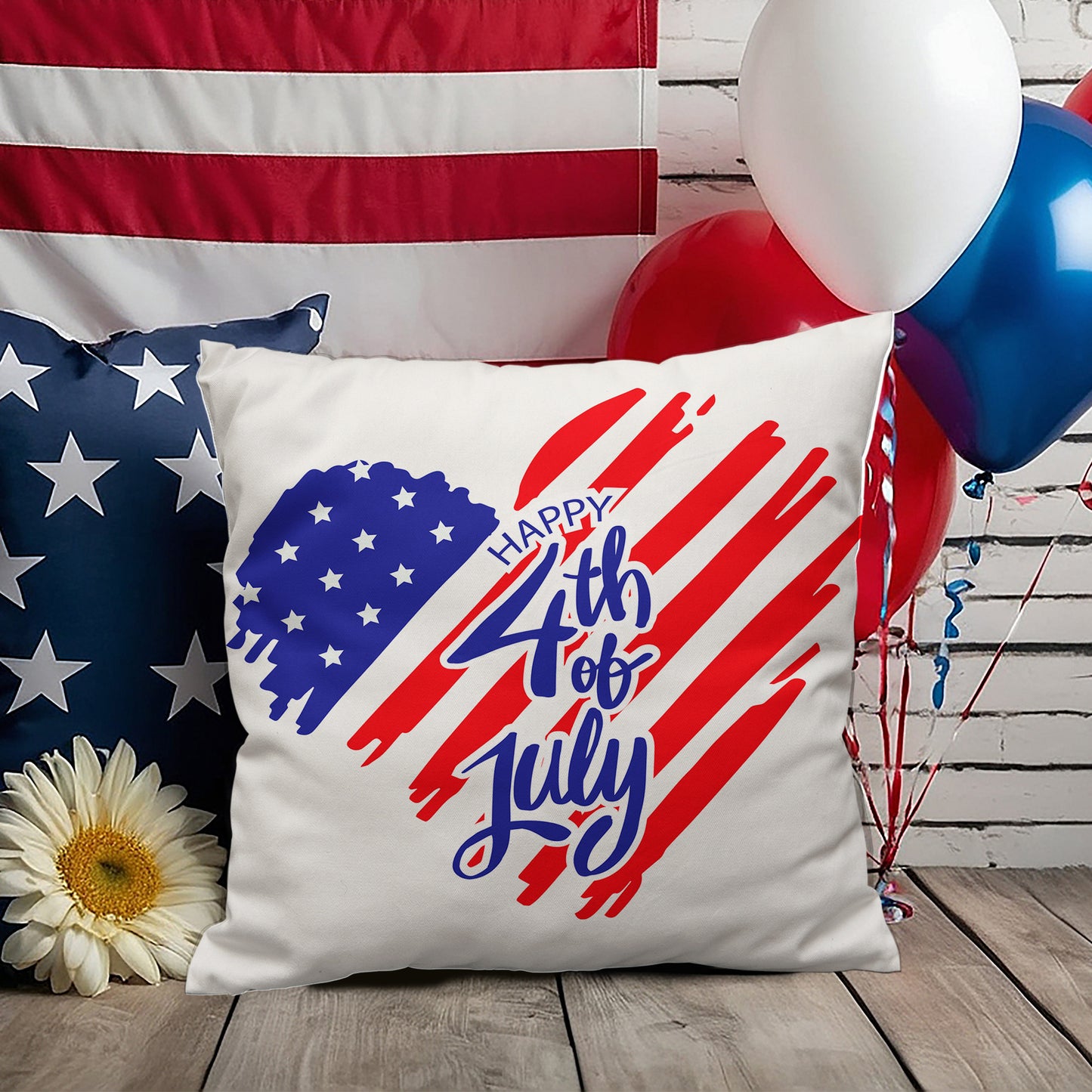 Heart of America Patriotic Indoor-Outdoor Pillow