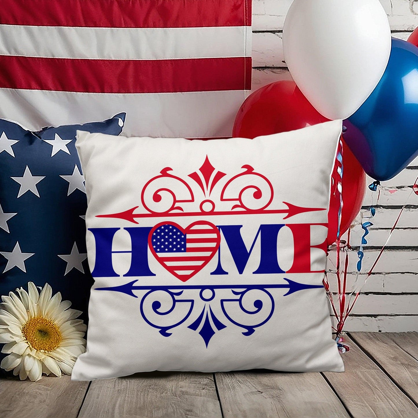 Home Patriotic Indoor-Outdoor Pillow