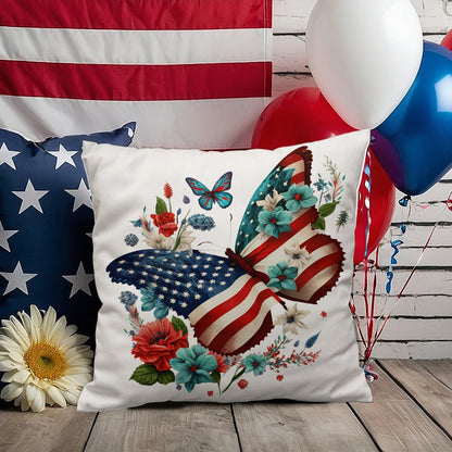 Butterfly Bouquet Patriotic Indoor-Outdoor Pillow