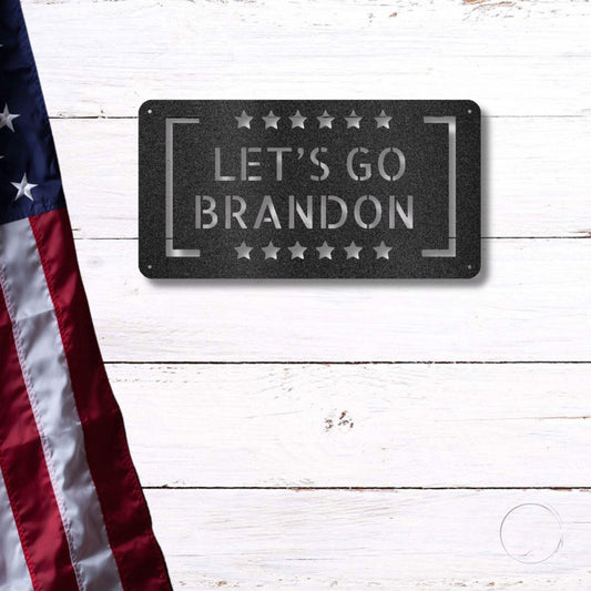 Patriotic Let's Go Brandon Metal Art Wall Sign - Mallard Moon Gift Shop