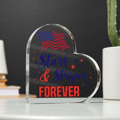 Patriotic Stars And Stripes Forever Acrylic Plaque - Mallard Moon Gift Shop