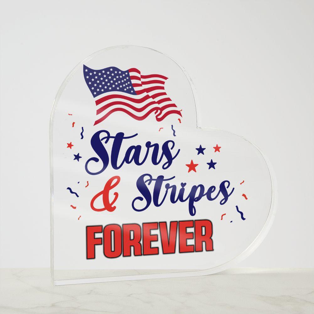 Patriotic Stars And Stripes Forever Acrylic Plaque - Mallard Moon Gift Shop