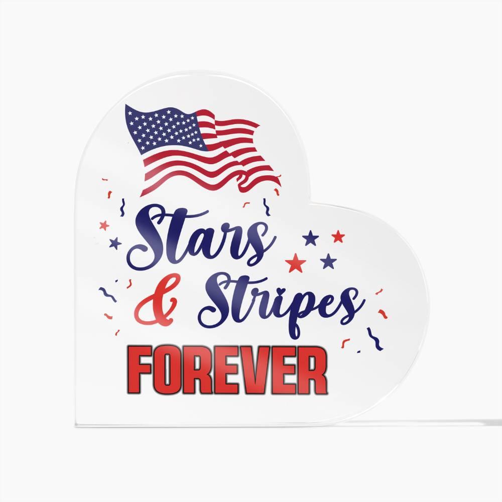 Patriotic Stars And Stripes Forever Acrylic Plaque - Mallard Moon Gift Shop