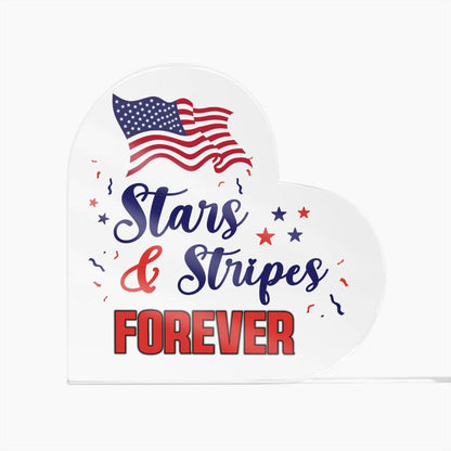 Patriotic Stars And Stripes Forever Acrylic Plaque - Mallard Moon Gift Shop