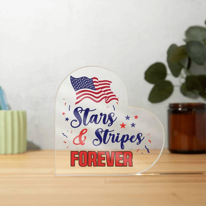 Patriotic Stars And Stripes Forever Acrylic Plaque - Mallard Moon Gift Shop