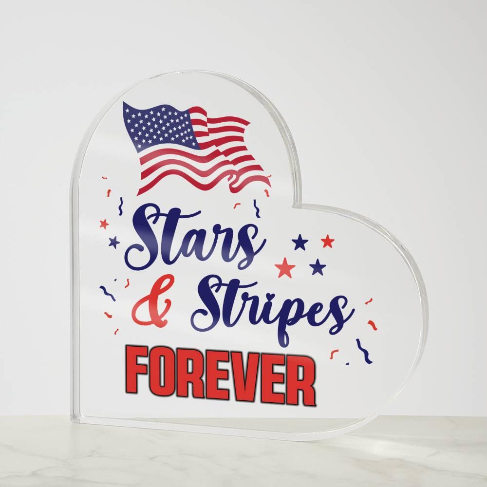 Patriotic Stars And Stripes Forever Acrylic Plaque - Mallard Moon Gift Shop