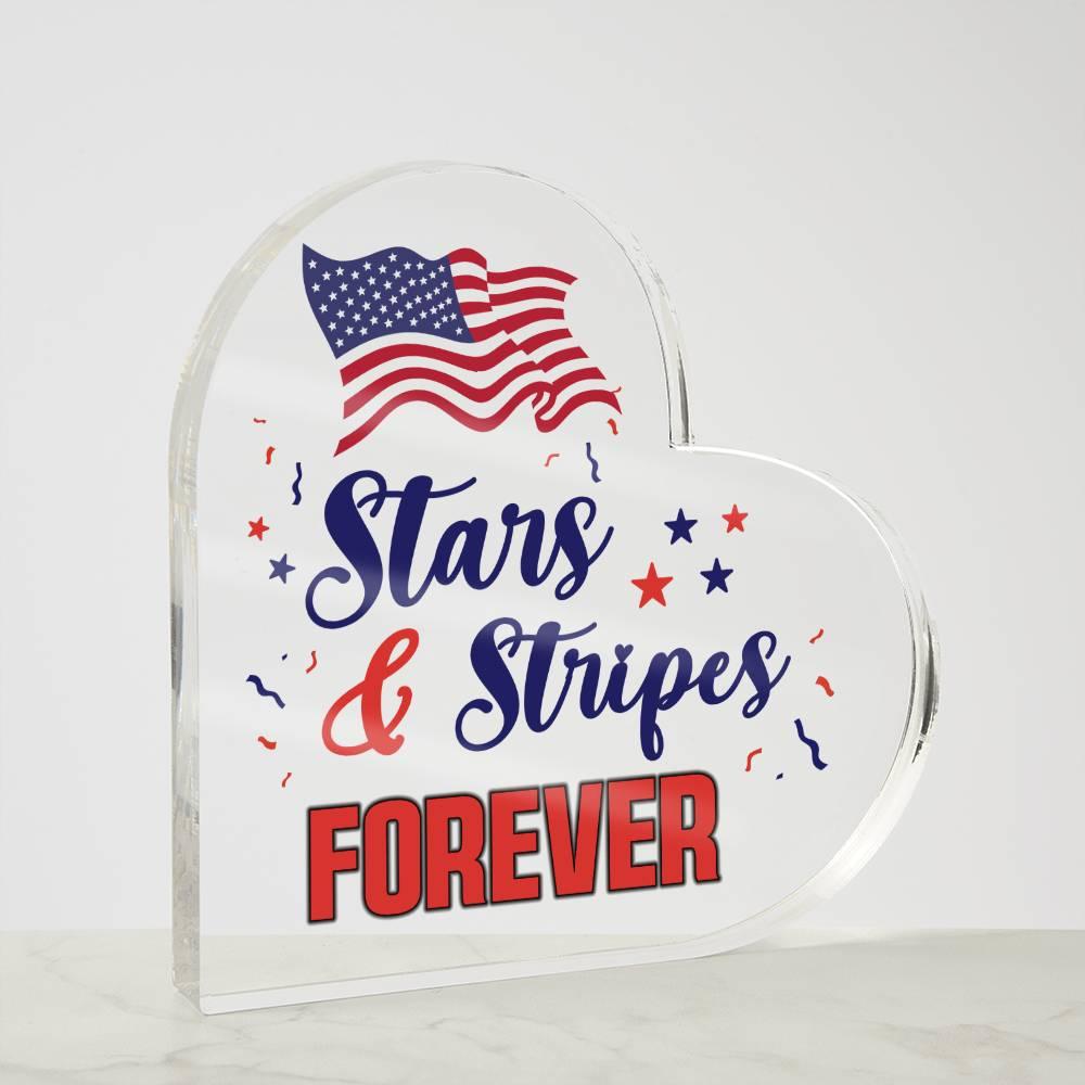 Patriotic Stars And Stripes Forever Acrylic Plaque - Mallard Moon Gift Shop