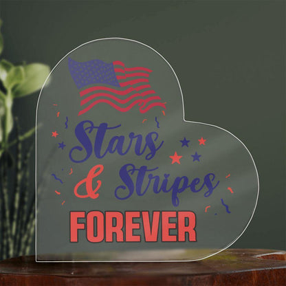 Patriotic Stars And Stripes Forever Acrylic Plaque - Mallard Moon Gift Shop