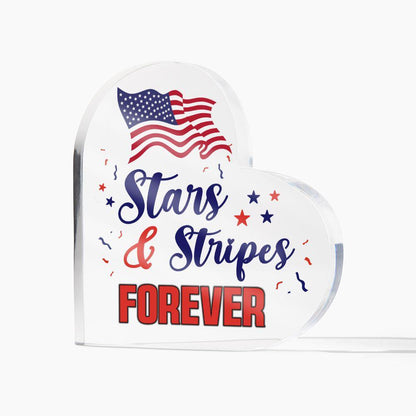 Patriotic Stars And Stripes Forever Acrylic Plaque - Mallard Moon Gift Shop