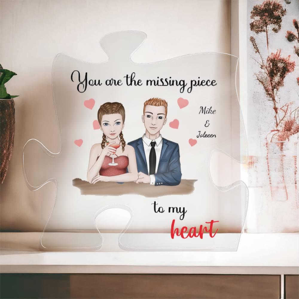 Personalized Couples You are the Missing Piece to my Heart Puzzle Acrylic Puzzle - Mallard Moon Gift Shop