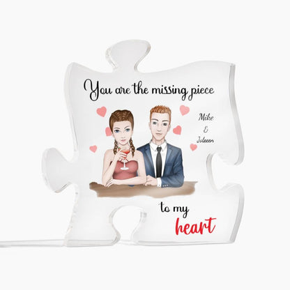 Personalized Couples You are the Missing Piece to my Heart Puzzle Acrylic Puzzle - Mallard Moon Gift Shop