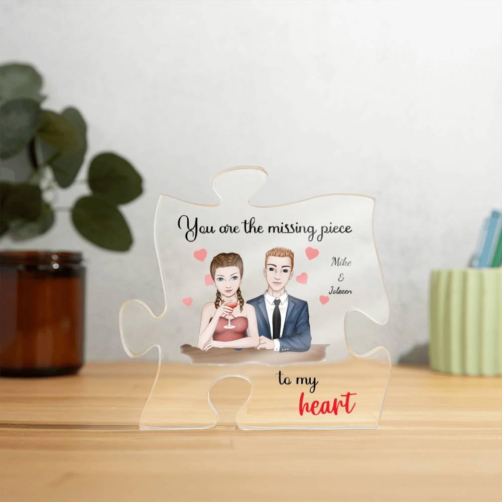 Personalized Couples You are the Missing Piece to my Heart Puzzle Acrylic Puzzle - Mallard Moon Gift Shop